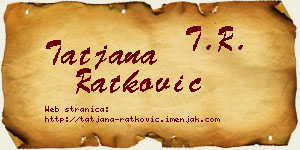 Tatjana Ratković vizit kartica